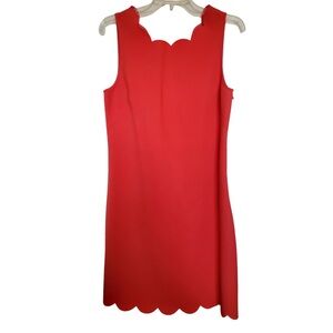 J. Crew Red Scalloped Sheath Dress